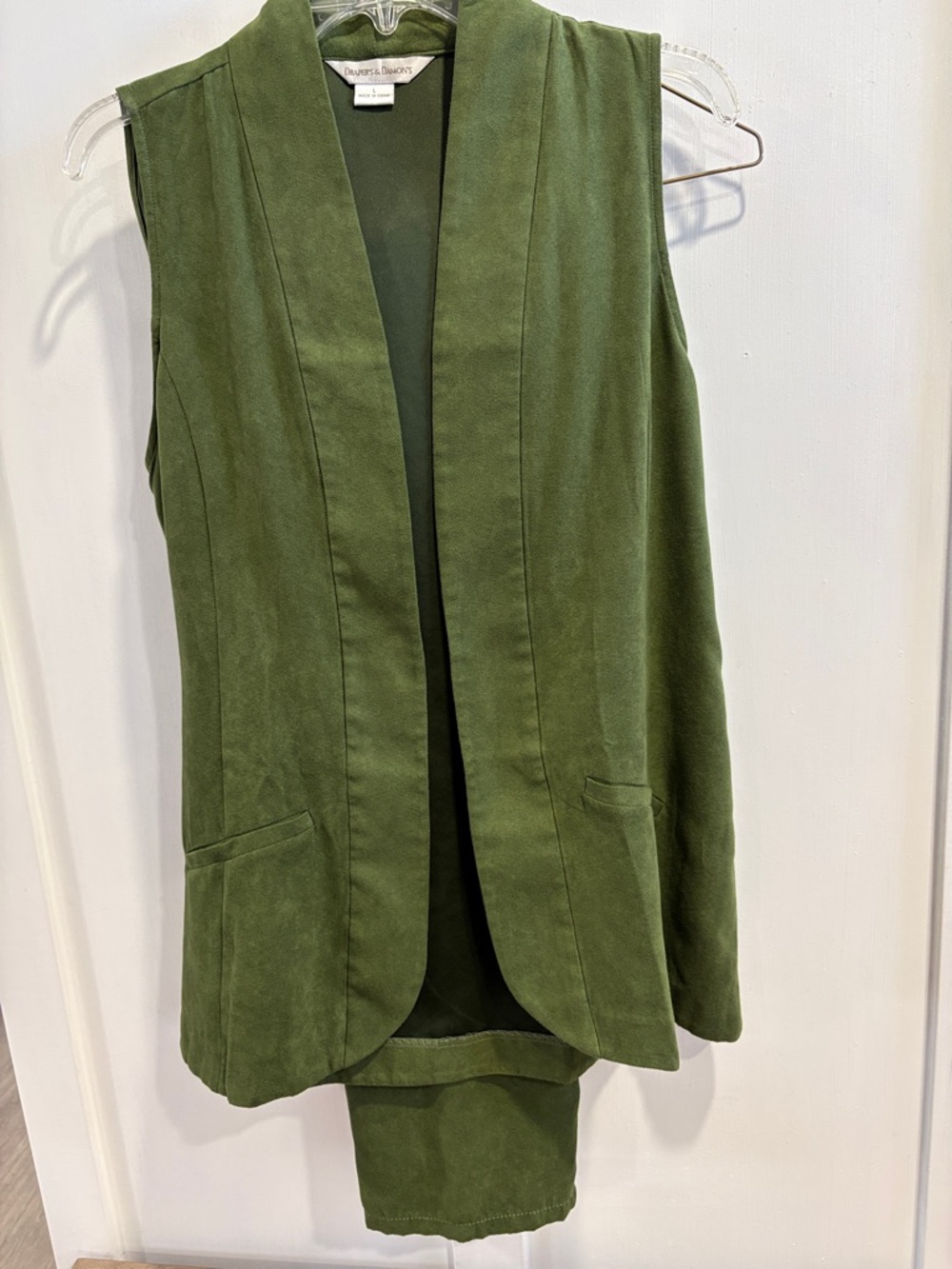 Olive Green Women's Vest & Trousers Set